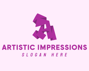 Purple Letter A logo design