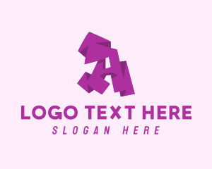 Geometrical - Purple Letter A logo design