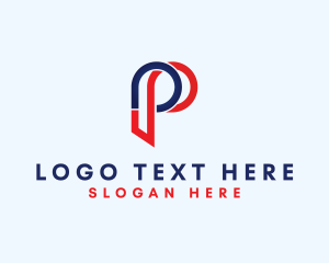Double - Company Business Letter P logo design