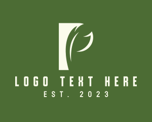 Vegan - Gardening Leaf Letter P logo design