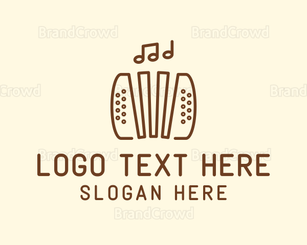 Music Accordion Instrument Logo