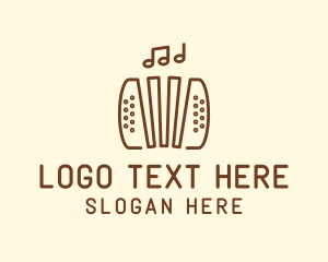 Songwritting - Music Accordion Instrument logo design