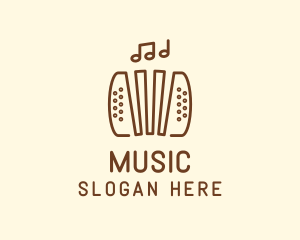 Music Accordion Instrument logo design