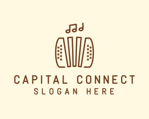 Music Accordion Instrument logo design