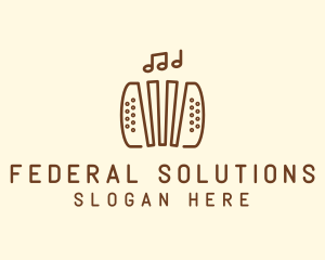 Music Accordion Instrument logo design