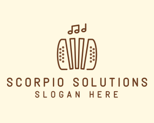 Music Accordion Instrument logo design