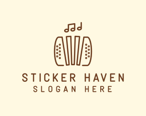 Music Accordion Instrument logo design