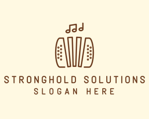 Music Accordion Instrument logo design