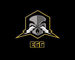 Rockstar - Gaming  Skull Lightning logo design