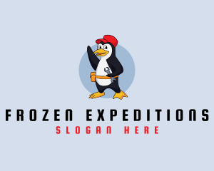 Cute Maintenance Penguin logo design