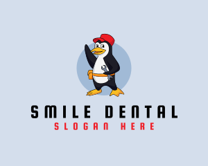 Cartoon - Cute Maintenance Penguin logo design