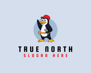 Cute Maintenance Penguin logo design