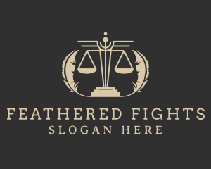 Feather Scale Justice logo design