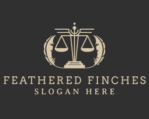 Feather Scale Justice logo design