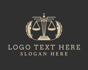Notary - Feather Scale Justice logo design