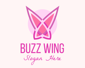 Pink Butterfly Wings logo design