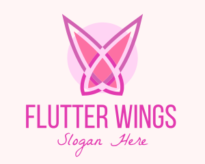 Pink Butterfly Wings logo design