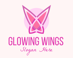 Pink Butterfly Wings logo design