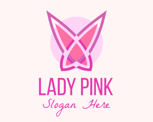 Pink Butterfly Wings logo design