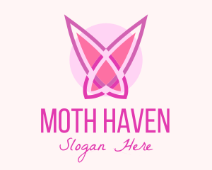 Pink Butterfly Wings logo design