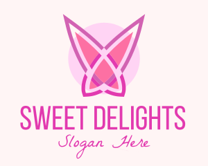 Pink Butterfly Wings logo design