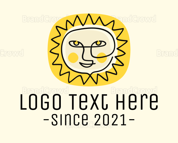 Happy Sun Face Logo