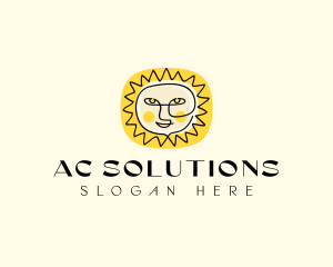 Happy Sun Face logo design