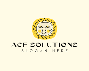 Happy Sun Face logo design