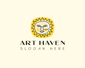 Happy Sun Face logo design