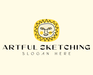 Happy Sun Face logo design