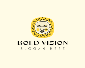 Happy Sun Face logo design