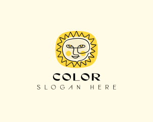 Island - Happy Sun Face logo design