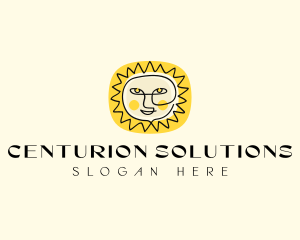 Happy Sun Face logo design