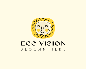 Happy Sun Face logo design