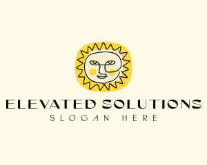 Happy Sun Face logo design