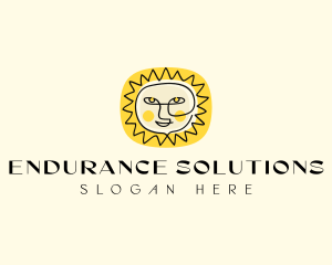 Happy Sun Face logo design