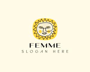 Happy Sun Face logo design