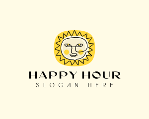 Happy Sun Face logo design