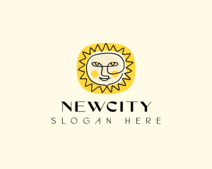 Happy Sun Face logo design