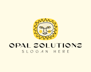 Happy Sun Face logo design