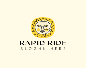 Happy Sun Face logo design