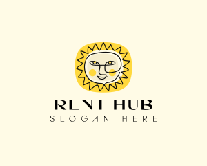 Happy Sun Face logo design