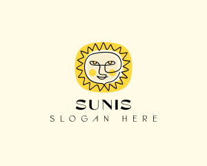 Happy Sun Face logo design