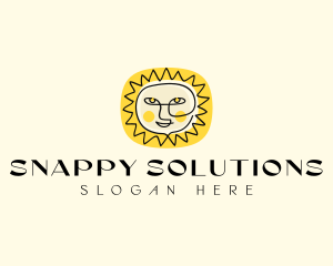 Happy Sun Face logo design