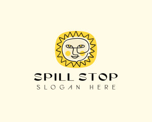 Happy Sun Face logo design