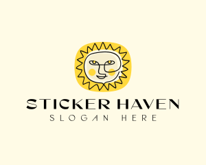 Happy Sun Face logo design