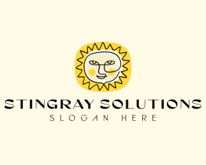 Happy Sun Face logo design