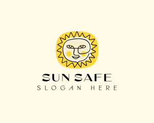 Happy Sun Face logo design