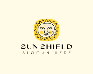 Happy Sun Face logo design