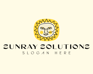 Sunray - Happy Sun Face logo design